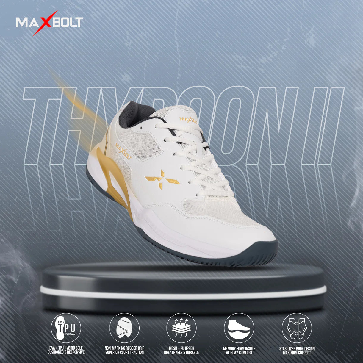 Maxbolt Typhoon II (White, Gold)