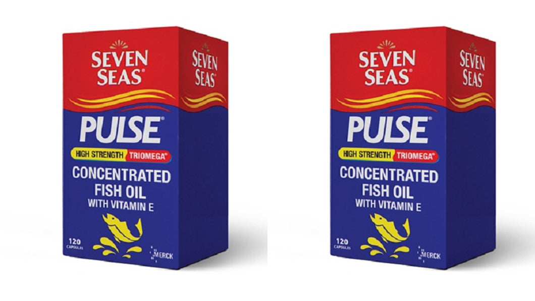 2 x Seven Seas Pulse High Strength TriOmega Fish Oil 120 Capsules
