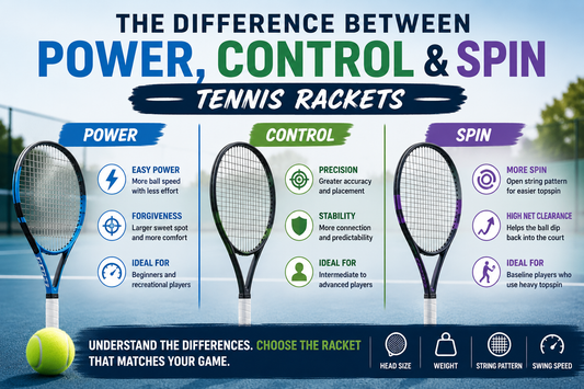 The Difference Between Power, Control and Spin Tennis Rackets