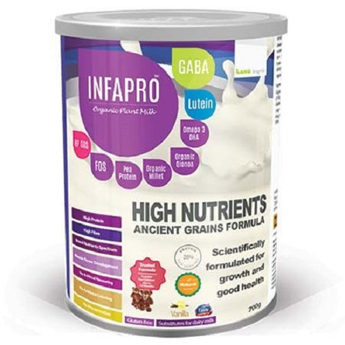 INFAPRO 유기농 식물성 우유 DHA, 루테인, GABA, 오메가 3 함유 고영양분 (700G)